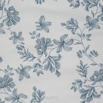 Pościel satynowa 140x200 SPRING 70 biała z niebieskim wzorem roślinnym z kolekcji Classic  - 2