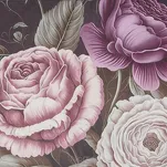 Serwetka welwetowa 30x40 VELVET 4 fioletowa z wzorem kwiatów - 4