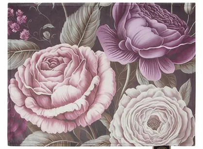 Serwetka welwetowa 30x40 VELVET 4 fioletowa z wzorem kwiatów