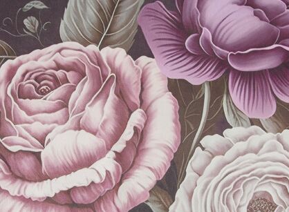 Serwetka welwetowa 30x40 VELVET 4 fioletowa z wzorem kwiatów