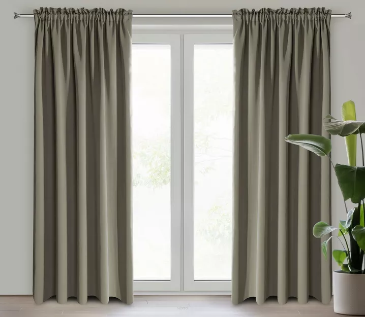 Zasłona na taśmie 135x270 PARISA zaciemniająca cappuccino jednokolorowa Design 91