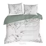 Pościel z makosatyny 220x200 FLAVIA Eva Minge biała czarna wzór kwiatowy Premium - 4