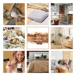 Zasłona gotowa na przelotkach 140x250 ARETA welwetowa beżowa ze srebrno złotym nadrukiem w stylu boho - 13