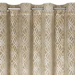 Zasłona gotowa na przelotkach 140x250 ARETA welwetowa beżowa ze srebrno złotym nadrukiem w stylu boho - 5