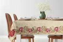 Bieżnik świąteczny 40x100 1271 gobelinowy z gwiazdką betlejemską i połyskującą złotą nicią - 7