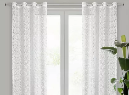 Firana na przelotkach 140x250 MONI biała o strukturze siatki