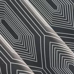 Zasłona gotowa na przelotkach 140x250 DIADEM zaciemniająca grafitowa z białym geometrycznym nadrukiem - 3