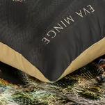 Pościel z makosatyny 220x200 EVA 11 Eva Minge czarna beżowa z kolorowym nadrukiem motyla i napisami projektantki - 7