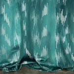 Zasłona na przelotkach 140x250 CHILL welwetowa turkusowa ze srebrnym nadrukiem - 7