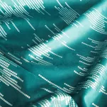 Zasłona na przelotkach 140x250 CHILL welwetowa turkusowa ze srebrnym nadrukiem - 3