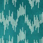 Zasłona na przelotkach 140x250 CHILL welwetowa turkusowa ze srebrnym nadrukiem - 2