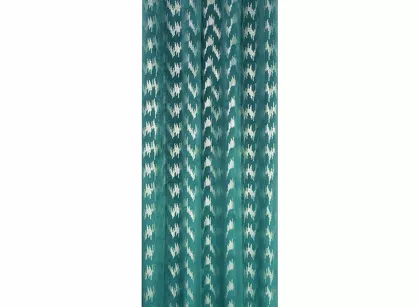 Zasłona gotowa na przelotkach 140x250 CHILL welwetowa turkusowa ze srebrnym nadrukiem