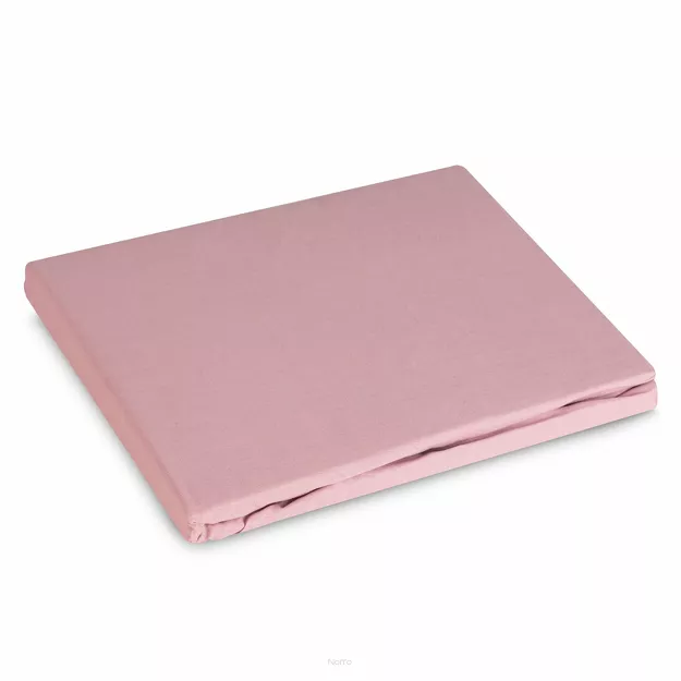 Prześcieradło z bawełny renforce z gumką 100x200 pudrowy róż BASIC
