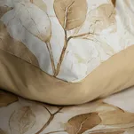 Pościel satynowa 160x200 SPRING 60 biała z pomarańczowym wzorem kwiatów z kolekcji Classic - 2