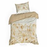 Pościel satynowa 160x200 SPRING 60 biała z pomarańczowym wzorem kwiatów z kolekcji Classic - 7