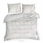 Pościel bawełniana 220x200 SONIA 37 biała z wzorem delikatnych jasno różowych kwiatków - 6