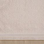 Ręcznik 100x150 ABBIE beżowy  z żakardową błyszczącą bordiurą w pasy z delikatną krateczką 500 g/m2 - 2