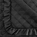 Narzuta jednokolorowa 170x210 VANESA czarna obszyta marszczoną falbaną - 3