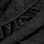 Narzuta jednokolorowa 170x210 VANESA czarna obszyta marszczoną falbaną - 6