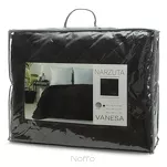 Narzuta jednokolorowa 170x210 VANESA czarna obszyta marszczoną falbaną - 5