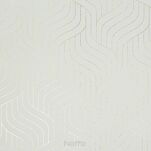 Zasłona na przelotkach 140x250 OLETA zaciemniająca typu dimout biała z geometrycznym szampańskim nadrukiem - 2