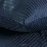 Pościel satynowa 160x200 VERA jednokolorowa gładka granatowa w prążki - 7