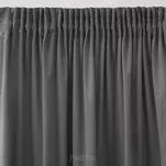 Zasłona gotowa na taśmie 140x270 SIBEL welwetowa Pierre Cardin stalowa jednokolorowa - 4