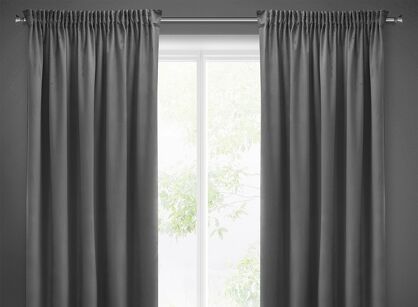 Zasłona na taśmie 140x270 SIBEL welwetowa Pierre Cardin stalowa jednokolorowa