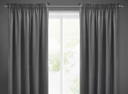 Zasłona gotowa na taśmie 140x270 SIBEL welwetowa Pierre Cardin stalowa jednokolorowa