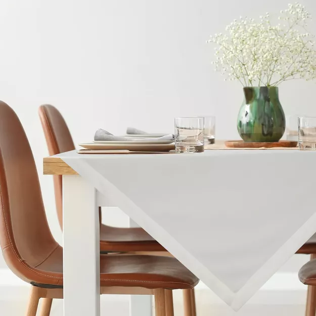 Nakładka welwetowa 85x85 MELINDA biała wykończona mankietem