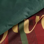 Pościel świąteczna 140x200 ESTRELLA czerwono zielona gwiazdki wzór kraty z bawełny renforce - 3