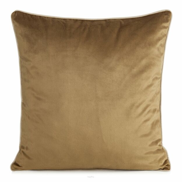 Poszewka welwetowa 45x45 GAJA 2 jednokolorowa miodowa obszyta lamówką
