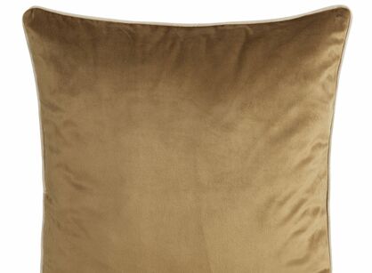 Poszewka welwetowa 45x45 GAJA 2 jednokolorowa miodowa obszyta lamówką