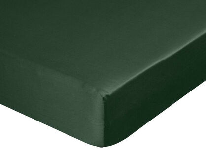 Prześcieradło z satyny bawełnianej z gumką DINA ciemna zieleń 140x200 z kolekcji Diva Line
