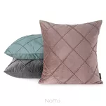 Poszewka welwetowa 45x45 NALA 2 srebrna przeszywana w geometryczny wzór rombów - 2