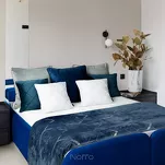 Poszewka welwetowa 45x45 NALA 2 srebrna przeszywana w geometryczny wzór rombów - 4