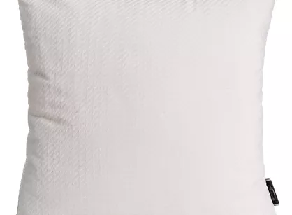 Poszewka welwetowa 40x40 jednokolorowa ELIZA biała z drobnym wzorkiem