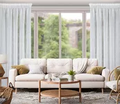 Firana na taśmie 140x270 ARLENA biała z etaminy ze srebrnym nadrukiem - 11