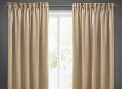 Zasłona gotowa na taśmie 140x270 SIBEL welwetowa Pierre Cardin cappuccino jednokolorowa 