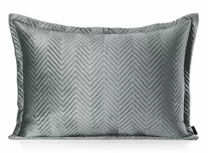 Poszewka welwetowa 50x70 Sofia grafitowa pikowana w gęstą jodełkę