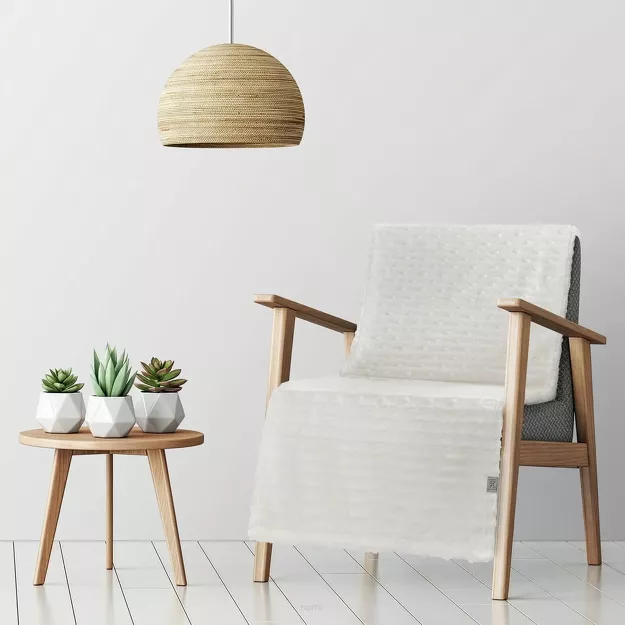 Koc na fotel 70x160 LISA biały wytłaczany z efektem 3D z kolekcji Design 91