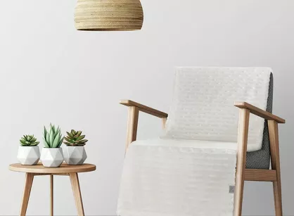 Koc na fotel 70x160 LISA biały wytłaczany z efektem 3D z kolekcji Design 91