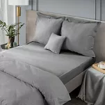 Prześcieradło satyna bawełniana bez gumki NOVA 1 stalowe 160x210 - 5