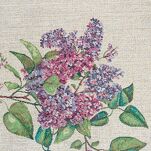 Obrus gobelinowy 140x180 1424 naturalny z nadrukiem kwiatów bzu - 2