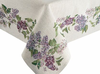 Obrus gobelinowy 140x180 1424 naturalny z nadrukiem kwiatów bzu