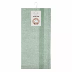 Ścierka kuchenna 50x70 OLIVIA 11 zielona w pasy z bawełny