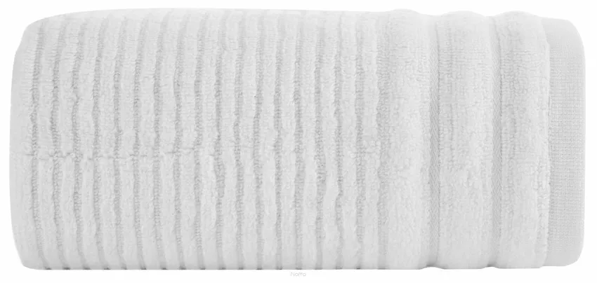 Ręcznik bawełniany 70x140 SAMMY biały puszysty Zero Twist w prążki