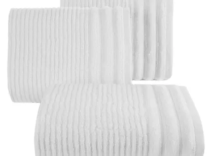 Ręcznik bawełniany 70x140 SAMMY biały puszysty Zero Twist w prążki