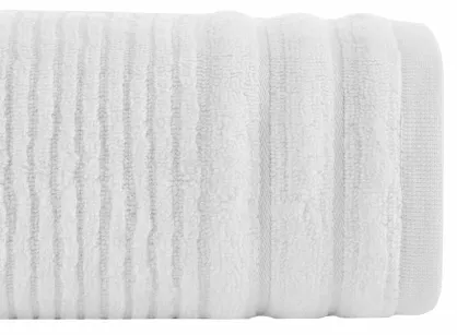 Ręcznik bawełniany 70x140 SAMMY biały puszysty Zero Twist w prążki