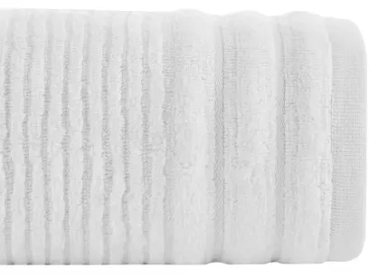 Ręcznik bawełniany 70x140 SAMMY biały puszysty Zero Twist w prążki